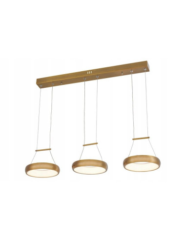 Lampa wisząca Thea LED złota, 3-punkty świetlne, nowoczesny design do salonu, jadalni i biura