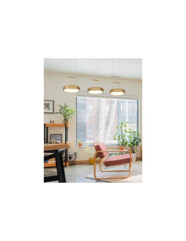 Lampa wisząca Thea LED złota, 3-punkty świetlne, nowoczesny design do salonu, jadalni i biura