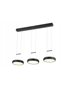 Nowoczesna lampa LED Thea 3 Ringi w kolorze czarnym - eleganckie oświetlenie do biura i jadalni