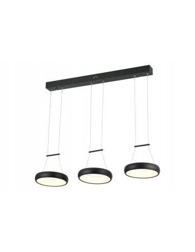 Nowoczesna lampa LED Thea 3 Ringi w kolorze czarnym - eleganckie oświetlenie do biura i jadalni