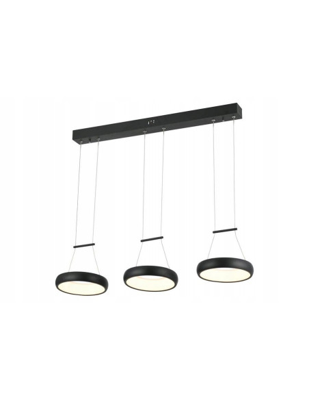 Nowoczesna lampa LED Thea 3 Ringi w kolorze czarnym - eleganckie oświetlenie do biura i jadalni