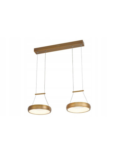 Żyrandol LED Thea w kolorze złotym, nowoczesny pierścień 24W, elegancka lampa do jadalni, salonu i biura