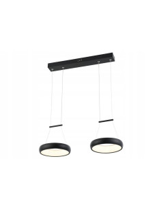 Lampa Wisząca Thea LED Czarna z Dwoma Ringami - Nowoczesne Oświetlenie do Kuchni i Jadalni, Elegancki Design