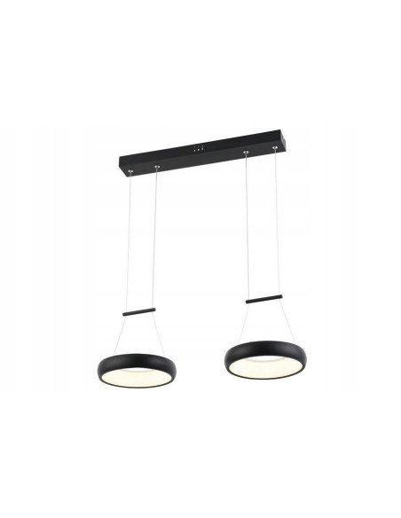 Lampa Wisząca Thea LED Czarna z Dwoma Ringami - Nowoczesne Oświetlenie do Kuchni i Jadalni, Elegancki Design