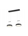 Lampa Wisząca Thea LED Czarna z Dwoma Ringami - Nowoczesne Oświetlenie do Kuchni i Jadalni, Elegancki Design