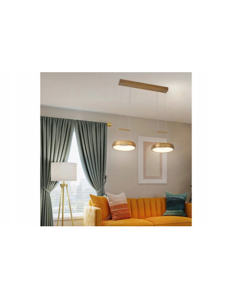 Lampa Wisząca Thea LED Czarna z Dwoma Ringami - Nowoczesne Oświetlenie do Kuchni i Jadalni, Elegancki Design