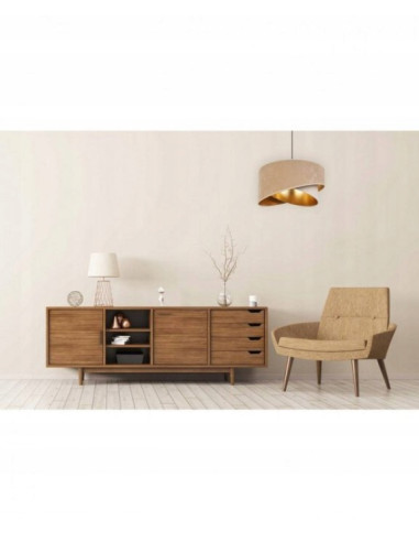 Lampa wisząca Mediolan w beżowo-złotym odcieniu – elegancja do każdego pomieszczenia i stylu.