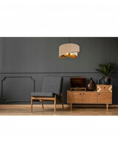 Lampa wisząca Mediolan w beżowo-złotym odcieniu – elegancja do każdego pomieszczenia i stylu.