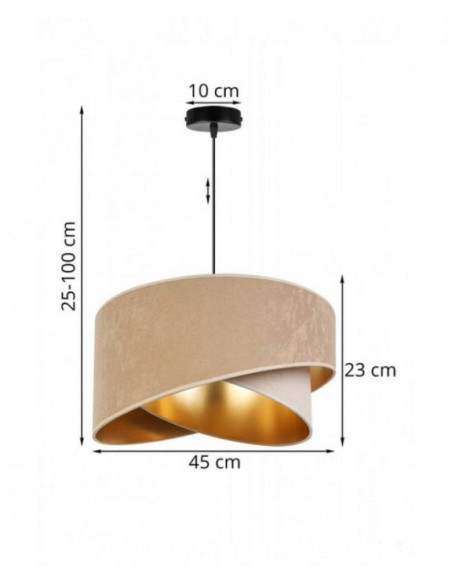 Lampa wisząca Mediolan w beżowo-złotym odcieniu – elegancja do każdego pomieszczenia i stylu.