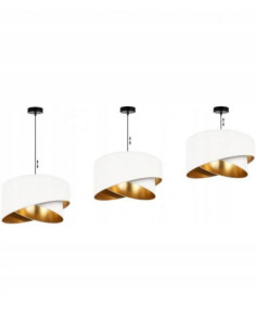 Lampa podłogowa Mediolan z białym abażurem i złotymi detalami - elegancja do sypialni i biura 2