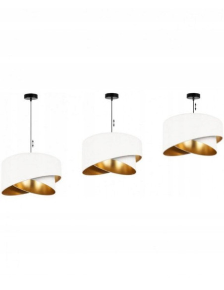 Lampa podłogowa Mediolan z białym abażurem i złotymi detalami - elegancja do sypialni i biura