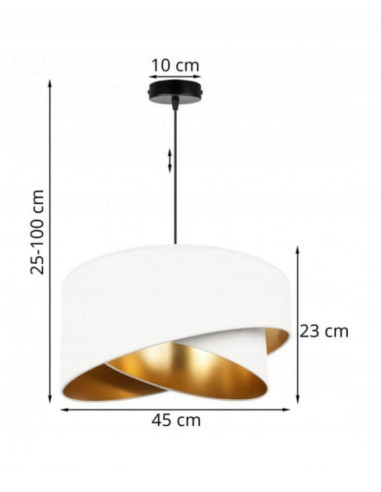 Lampa podłogowa Mediolan z białym abażurem i złotymi detalami - elegancja do sypialni i biura