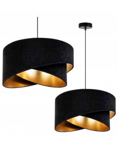 Lampa wisząca Mediolan w czerni z złotym akcentem - nowoczesna elegancja do stylowych wnętrz