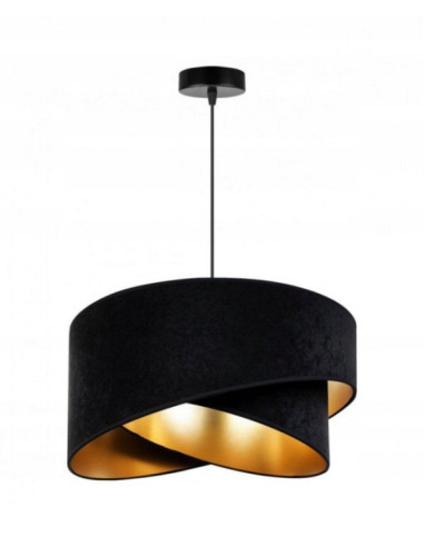 Lampa wisząca Mediolan w czerni z złotym akcentem - nowoczesna elegancja do stylowych wnętrz