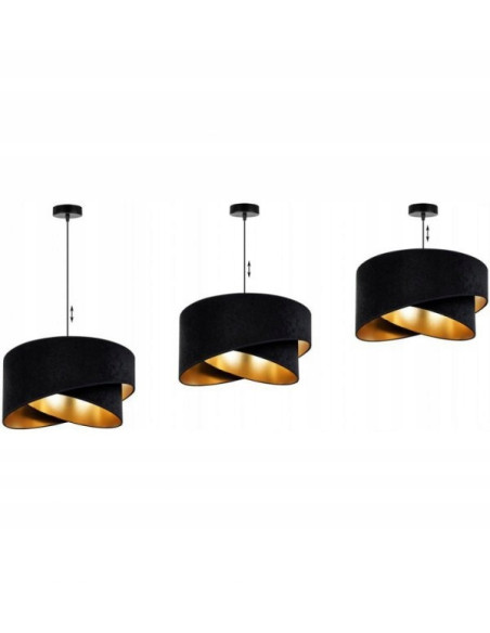 Lampa wisząca Mediolan w czerni z złotym akcentem - nowoczesna elegancja do stylowych wnętrz