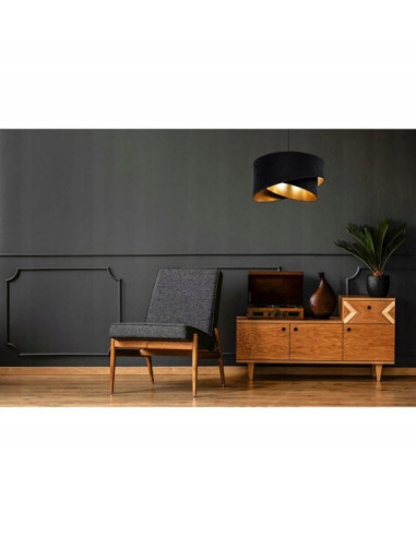 Lampa wisząca Mediolan w czerni z złotym akcentem - nowoczesna elegancja do stylowych wnętrz