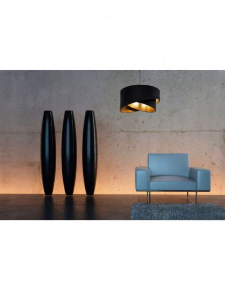 Lampa wisząca Mediolan w czerni z złotym akcentem - nowoczesna elegancja do stylowych wnętrz