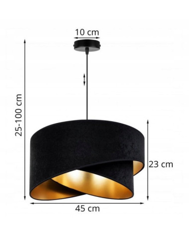 Lampa wisząca Mediolan w czerni z złotym akcentem - nowoczesna elegancja do stylowych wnętrz