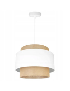 Lampa wisząca BOHO JUTA 40 cm - Skandynawskie oświetlenie do salonu i sypialni w biało-beżowej kolorystyce 2