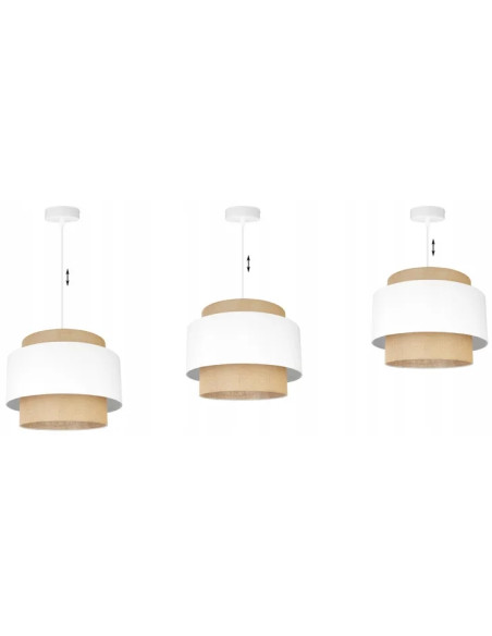 Lampa wisząca BOHO JUTA 40 cm - Skandynawskie oświetlenie do salonu i sypialni w biało-beżowej kolorystyce