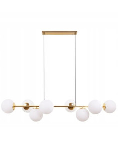 Elegancka lampa sufitowa SIENA w złotym wykończeniu z szklanymi kloszami – stylowa dekoracja do biura i salonu.