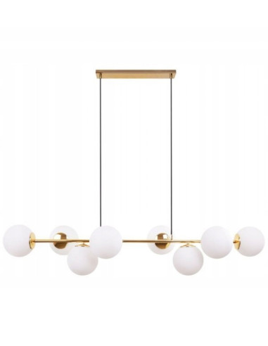 Elegancka lampa sufitowa SIENA w złotym wykończeniu z szklanymi kloszami – stylowa dekoracja do biura i salonu.