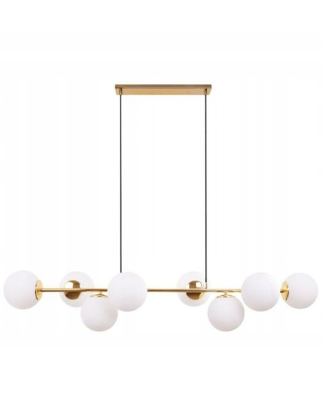 Elegancka lampa sufitowa SIENA w złotym wykończeniu z szklanymi kloszami – stylowa dekoracja do biura i salonu.