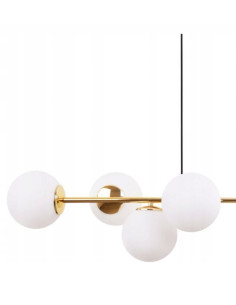 Elegancka lampa sufitowa SIENA w złotym wykończeniu z szklanymi kloszami – stylowa dekoracja do biura i salonu. 2