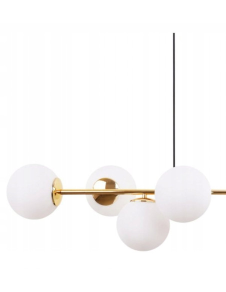 Elegancka lampa sufitowa SIENA w złotym wykończeniu z szklanymi kloszami – stylowa dekoracja do biura i salonu.