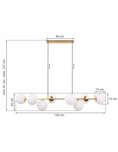 Elegancka lampa sufitowa SIENA w złotym wykończeniu z szklanymi kloszami – stylowa dekoracja do biura i salonu.