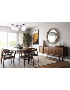 Nowoczesna lampa sufitowa FLORENCE z czarną metalową ramą i czterema białymi kloszami do stylowych wnętrz 2