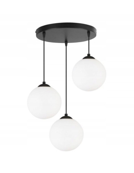 Lampa sufitowa FLORENCE 3-kloszowa w kolorze czarnym - eleganckie oświetlenie do wnętrz i biur