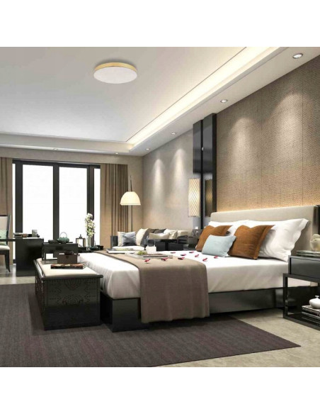 Plafon LED MAYA złoty, okrągły IP44, 33 cm, 1650 lm – nowoczesne oświetlenie do łazienki z eleganckim designem