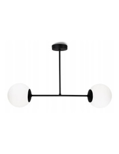 Lampa sufitowa Palermo 2-punktowa, czarna, nowoczesny plafon do jadalni i kuchni, elegancki design