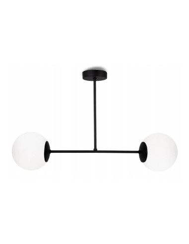 Lampa sufitowa Palermo 2-punktowa, czarna, nowoczesny plafon do jadalni i kuchni, elegancki design