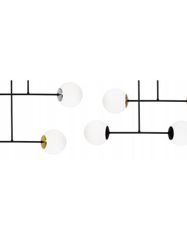 Lampa sufitowa Palermo 2-punktowa, czarna, nowoczesny plafon do jadalni i kuchni, elegancki design