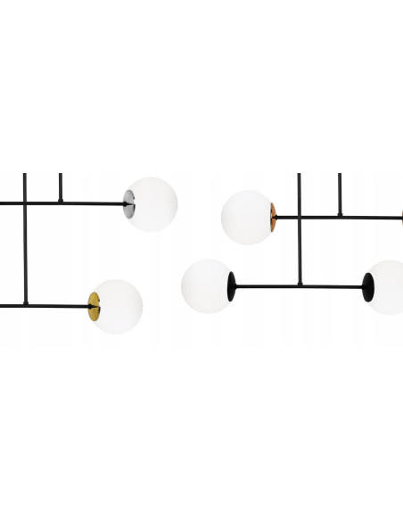 Lampa sufitowa Palermo 2-punktowa, czarna, nowoczesny plafon do jadalni i kuchni, elegancki design