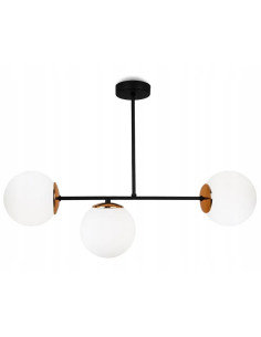 Plafon Palermo 3-punktowy w czarno-miedzianym designie - eleganckie oświetlenie do nowoczesnych wnętrz