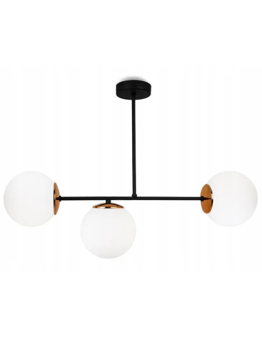 Plafon Palermo 3-punktowy w czarno-miedzianym designie - eleganckie oświetlenie do nowoczesnych wnętrz