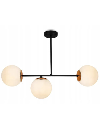 Plafon Palermo 3-punktowy w czarno-miedzianym designie - eleganckie oświetlenie do nowoczesnych wnętrz