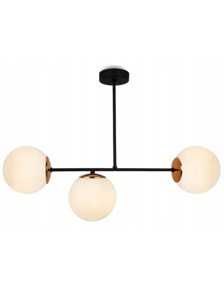 Plafon Palermo 3-punktowy w czarno-miedzianym designie - eleganckie oświetlenie do nowoczesnych wnętrz
