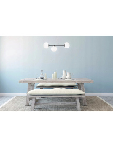 Nowoczesny plafon Palermo z czarną ramą i trzema białymi kloszami E14 - elegancka lampa do stylowych wnętrz