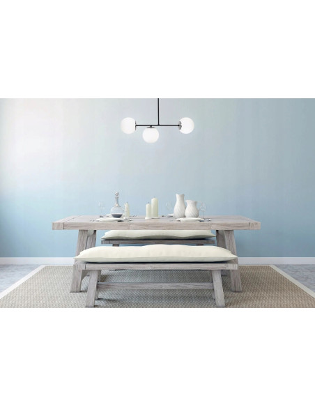 Nowoczesny plafon Palermo z czarną ramą i trzema białymi kloszami E14 - elegancka lampa do stylowych wnętrz