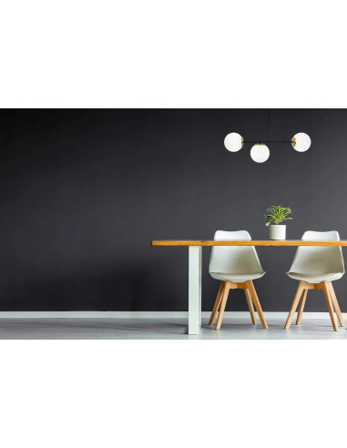 Nowoczesny plafon Palermo z czarną ramą i trzema białymi kloszami E14 - elegancka lampa do stylowych wnętrz