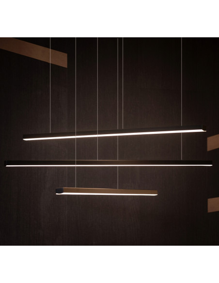 Lampa wisząca TRIO Maxlight - nowoczesny design, regulacja wysokości, LED 2200 lm, czarna, idealna do salonu i jadalni.