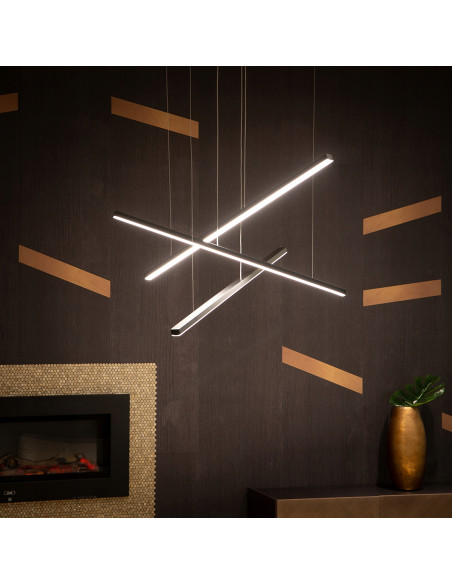 Lampa wisząca TRIO Maxlight - nowoczesny design, regulacja wysokości, LED 2200 lm, czarna, idealna do salonu i jadalni.