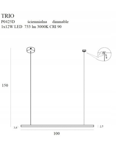 Lampa TRIO Gold - nowoczesna lampa LED w stylu industrialnym do biura i domu, elegancka i funkcjonalna.