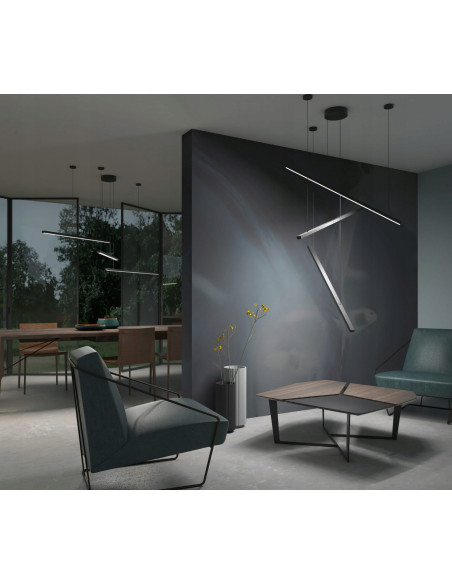 Lampa wisząca TRIO Maxlight - nowoczesny design, regulacja wysokości, LED 2200 lm, czarna, idealna do salonu i jadalni.