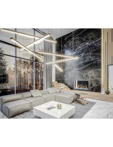 Lampa wisząca TRIO Maxlight - nowoczesny design, regulacja wysokości, LED 2200 lm, czarna, idealna do salonu i jadalni.