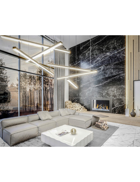 Lampa wisząca TRIO Maxlight - nowoczesny design, regulacja wysokości, LED 2200 lm, czarna, idealna do salonu i jadalni.